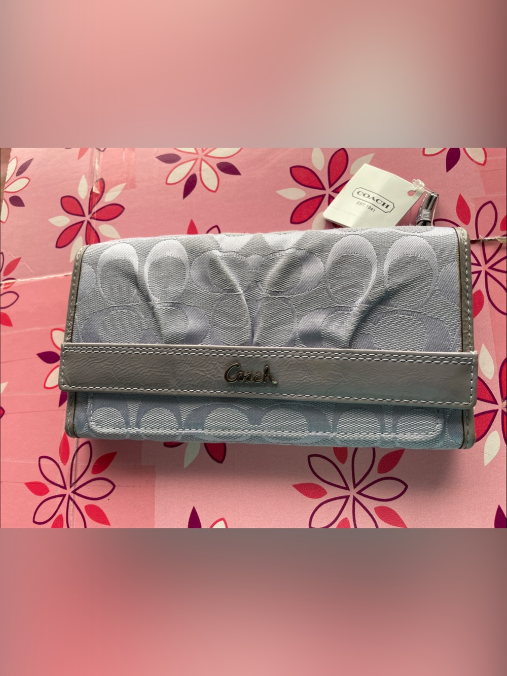 Coach Light purple Signature Continental Wallet